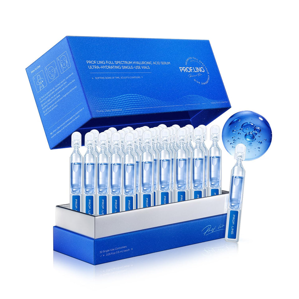 PROF.LING front packaging showing 30 sterile single-use vials and easy dosing benefit