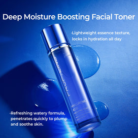 PROFLING toner being patted onto cheek to show quick absorption and comfort