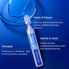 PROF.LING vials held in hand showing single-use scale for sterile application benefit