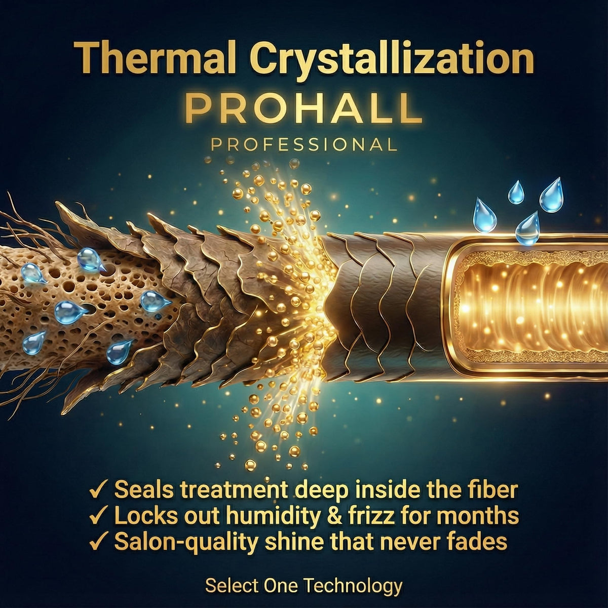Prohall being applied to damp hair demonstrating even coverage and reduced frizz