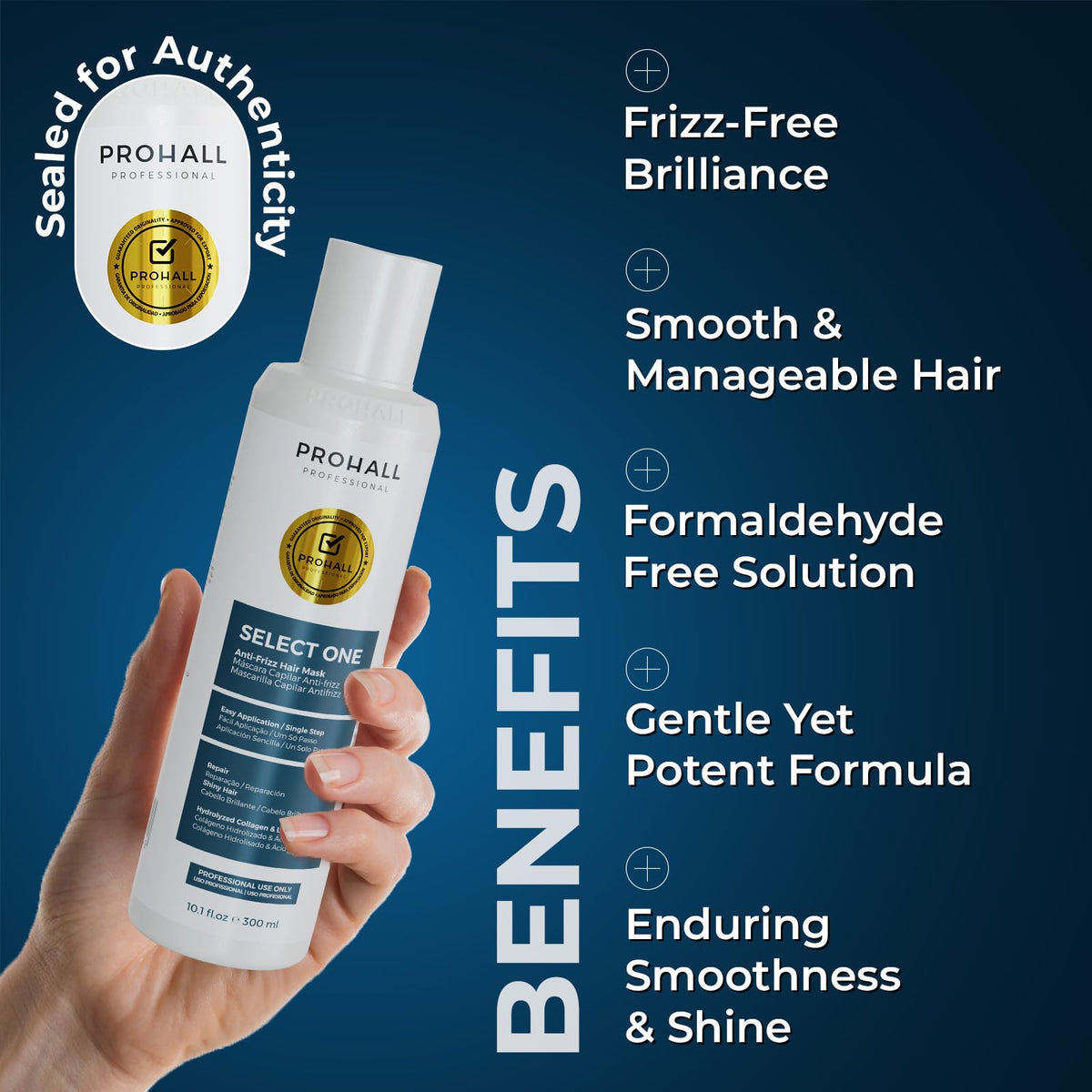 Prohall sealed with flat iron illustrating thermal activation for long-lasting smoothness