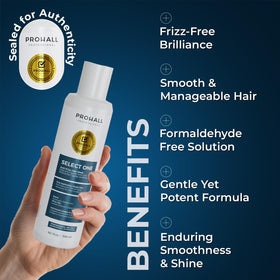 Prohall sealed with flat iron illustrating thermal activation for long-lasting smoothness
