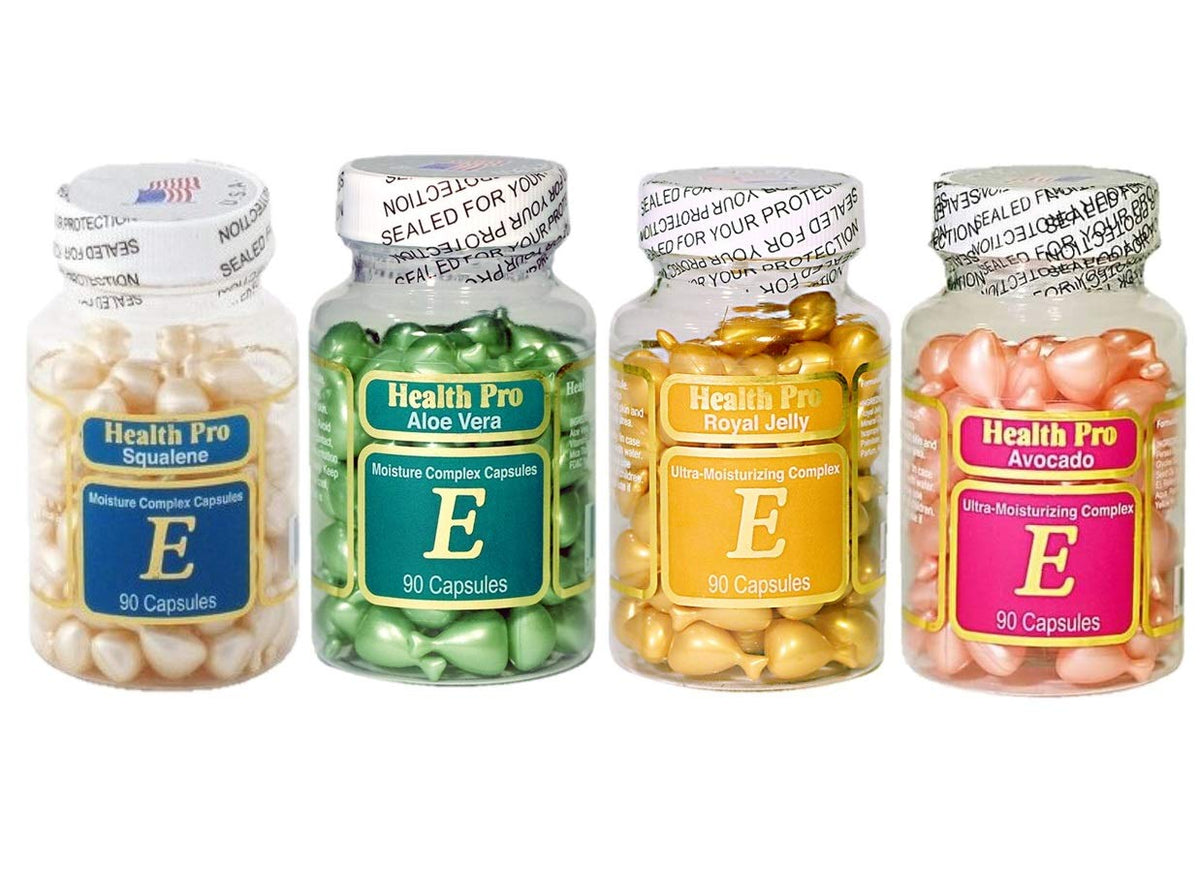 ProHealth front packaging displaying four vitamin E oils for versatile skin nourishment