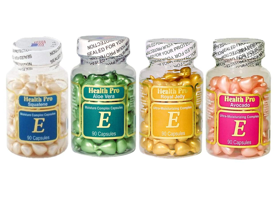 ProHealth front packaging displaying four vitamin E oils for versatile skin nourishment