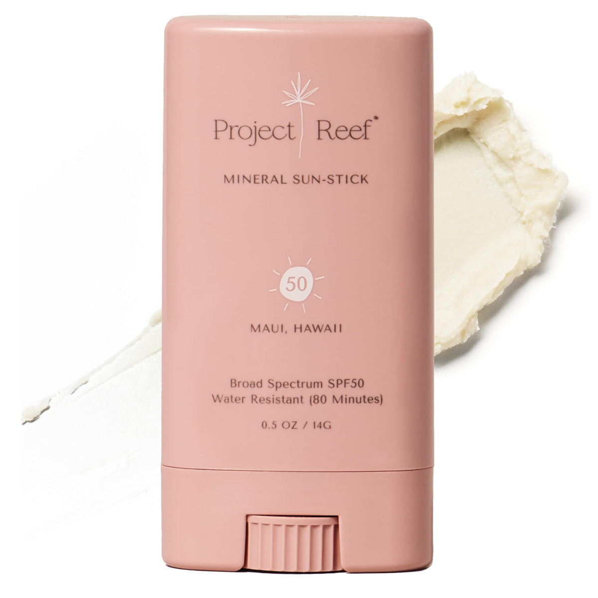 Project Reef front packaging showing compact stick and SPF benefit