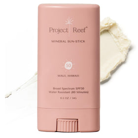 Project Reef front packaging showing compact stick and SPF benefit