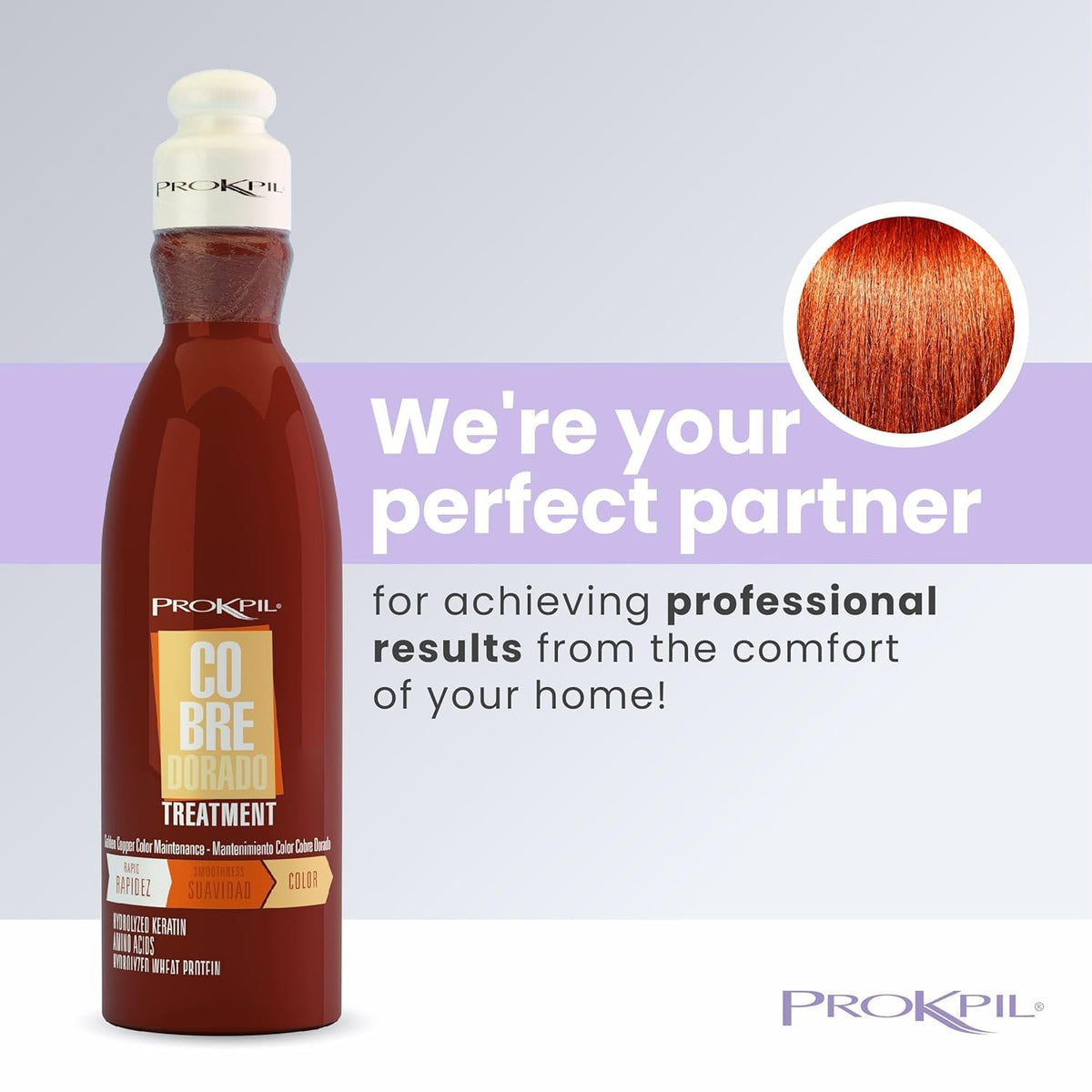Prokpil applying mask to damp hair for color-refresh and protection