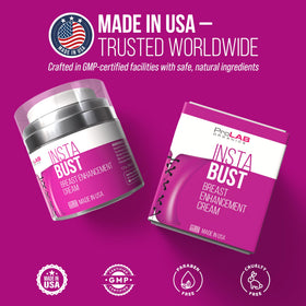 ProLab Organics close-up label emphasizing made in USA and paraben-free