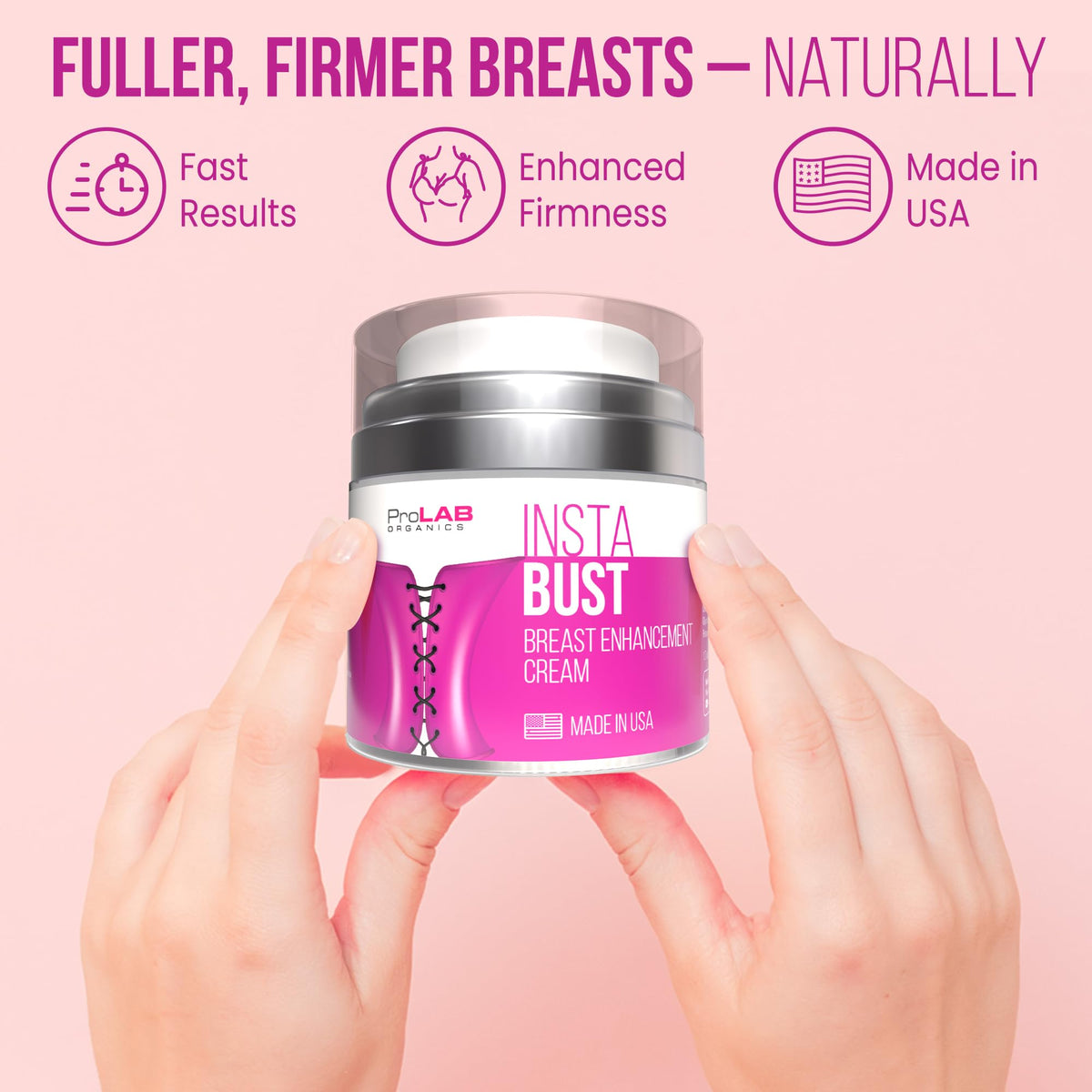 ProLab Organics cream texture open jar highlighting fast absorption