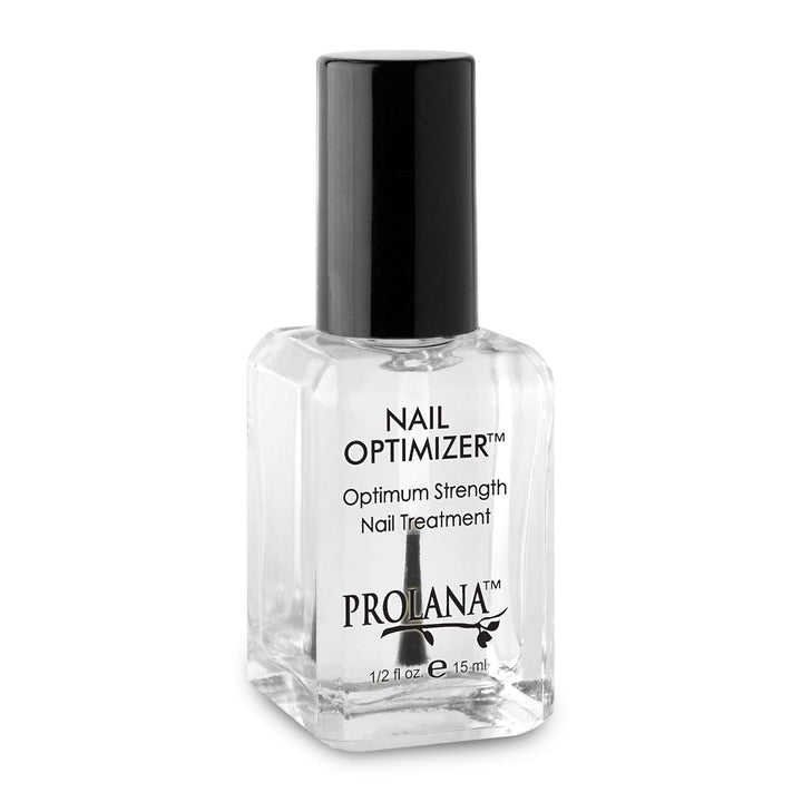 Prolana front bottle showing clear nail optimizer for stronger nails
