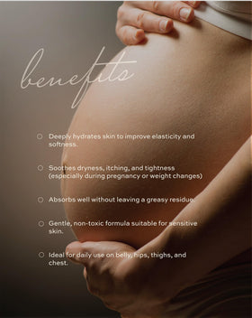 Promise Prenatal belly butter open jar close-up showing creamy texture for deep moisturization