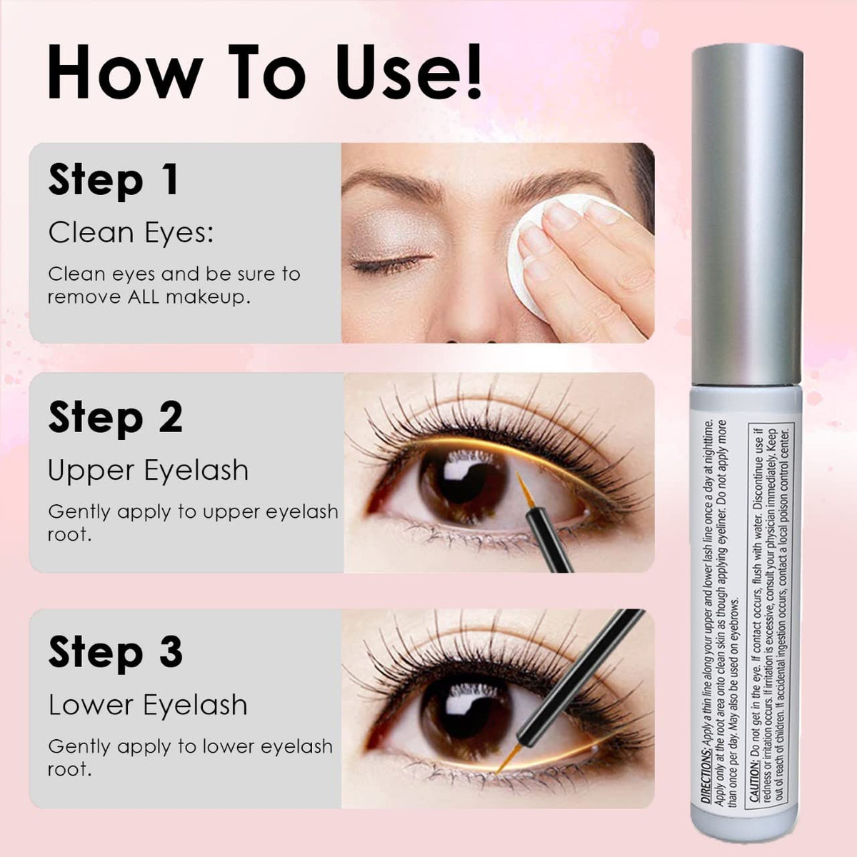 Pronexa Lavish Lash applied to lash line demonstrating targeted nourishment