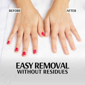 Pronto cotton pad application on nail illustrating efficient removal benefit