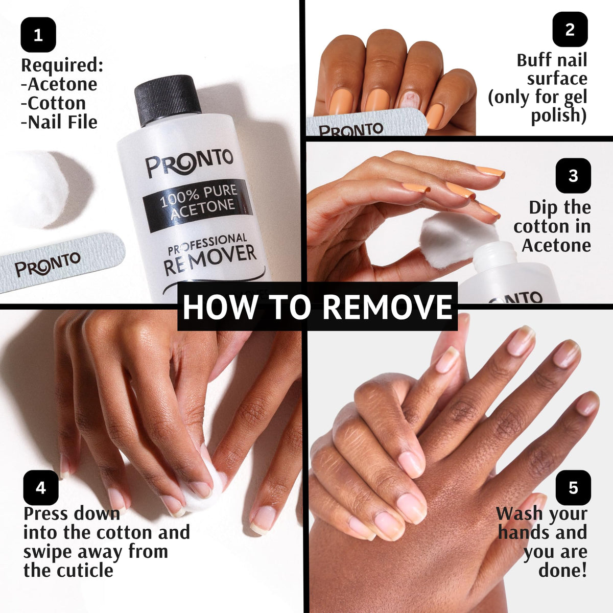 Pronto next to hand for scale showing bottle size and practical handling