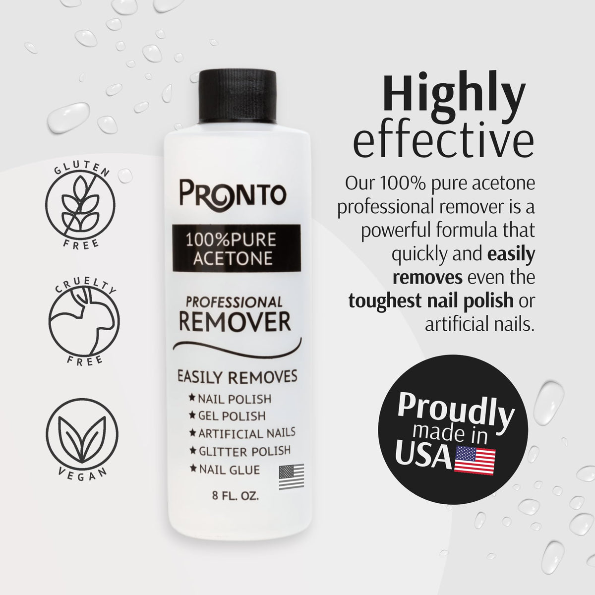 Pronto travel 4oz bottle compact size for portability and quick touch-ups