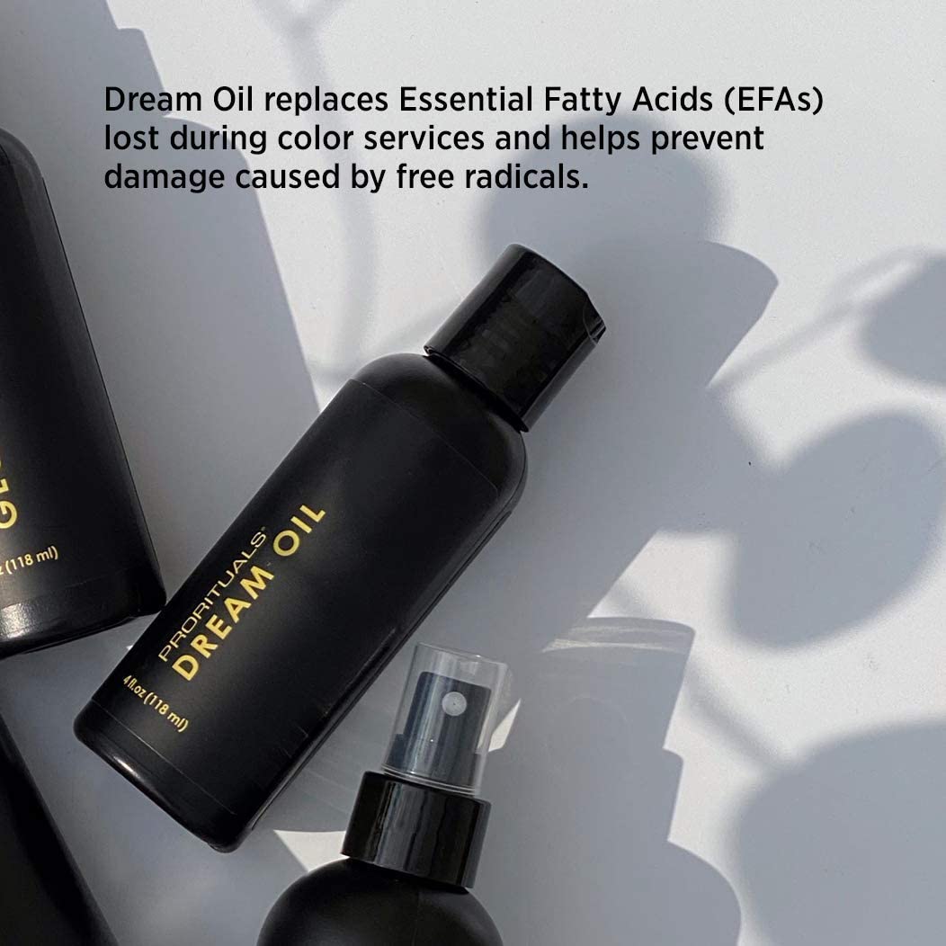 Prorituals Dream Cream held in hand for scale showing 6.8 fl oz size and travel-friendly benefit