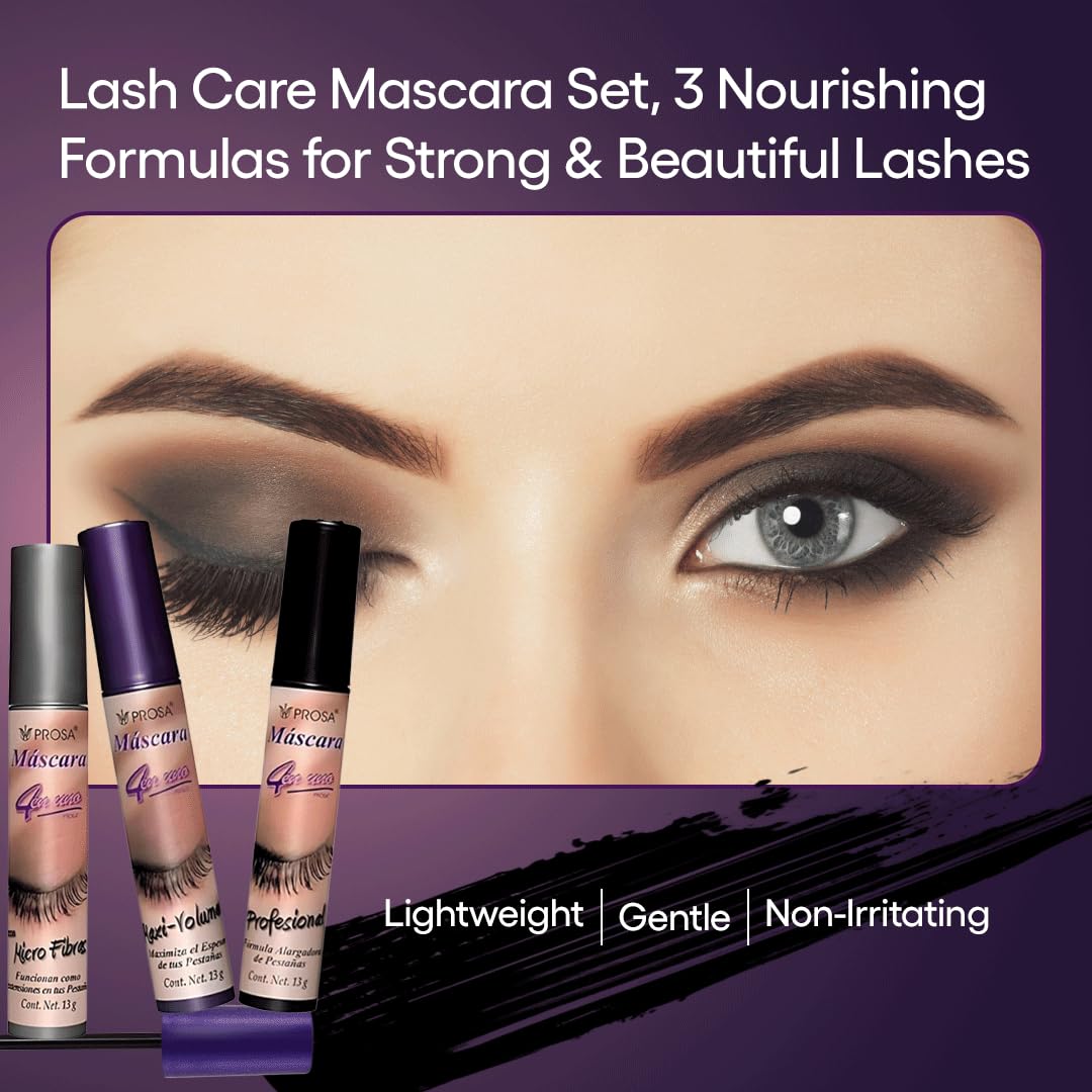 Prosa mascara precision brush close-up demonstrating even lash coating