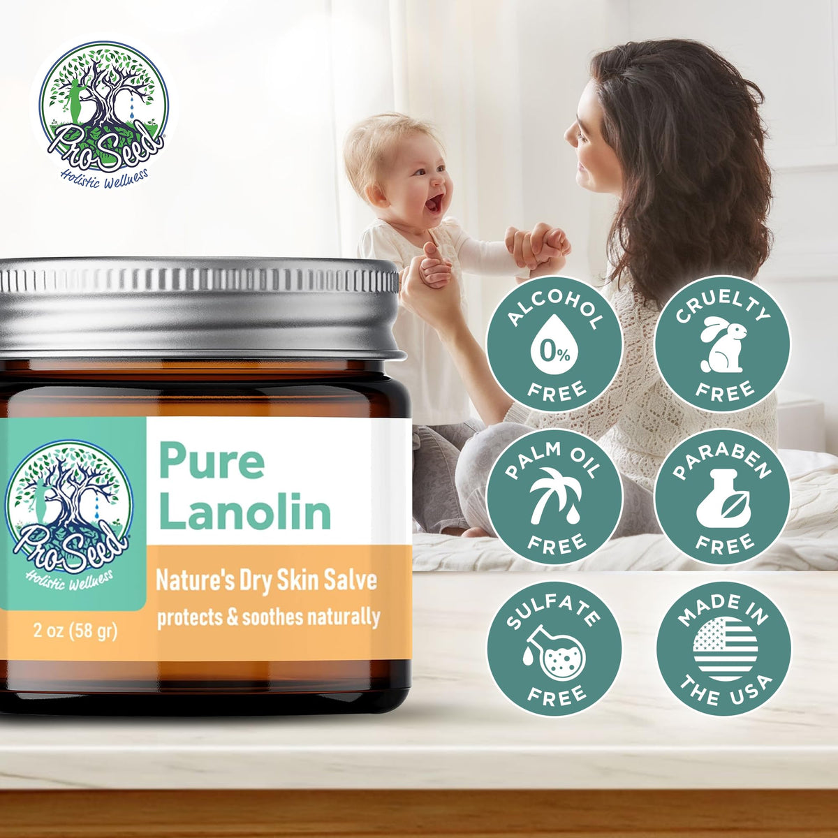 ProSeed balm applied to hand illustrating quick spot relief and protection