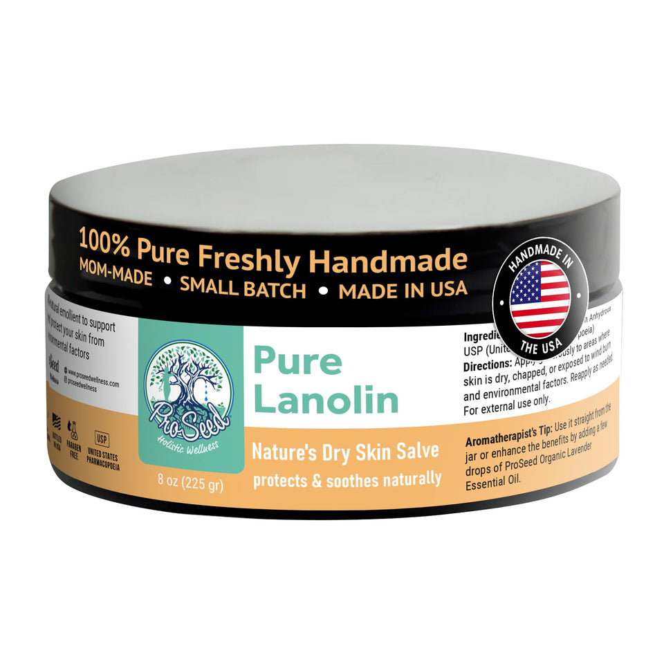 ProSeed lanolin jar front view showing clean packaging and size benefit