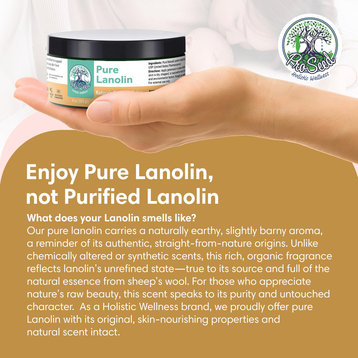 ProSeed lanolin kept in a diaper bag for nursing moms convenience