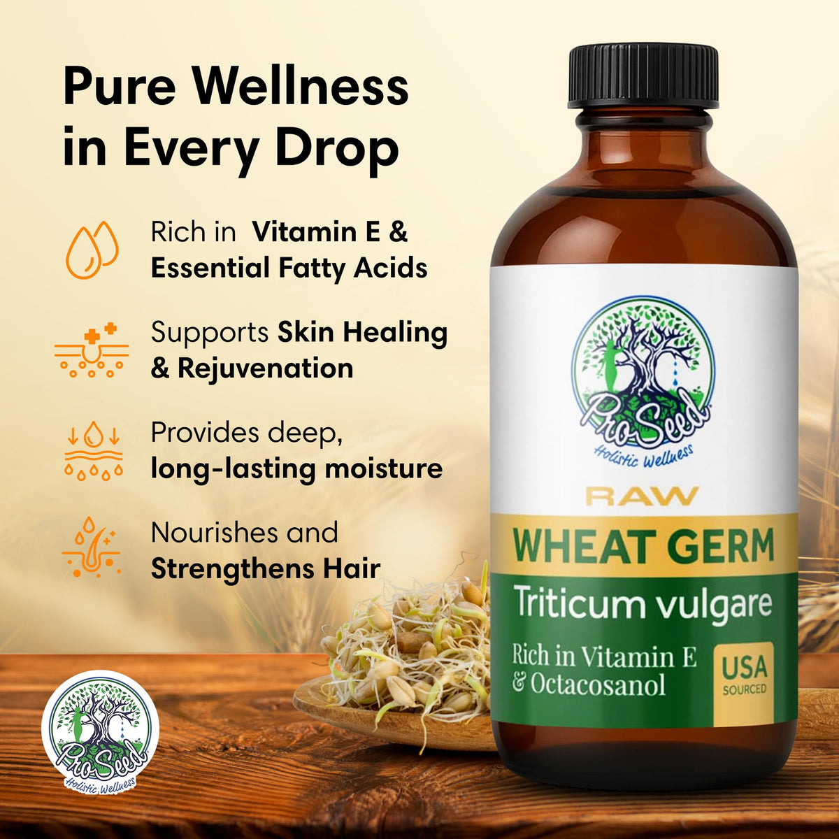 ProSeed Holistic Wellness oil texture close-up highlighting rich, nutrient-dense appearance