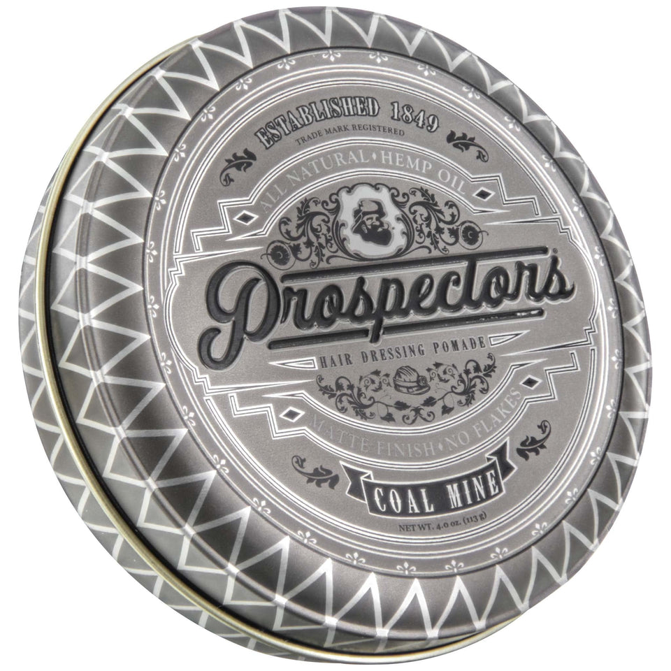 PROSPECTORS jar front packaging showing label and matte clay pomade benefit