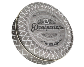 PROSPECTORS front tin view showing branding and size, clear product identity