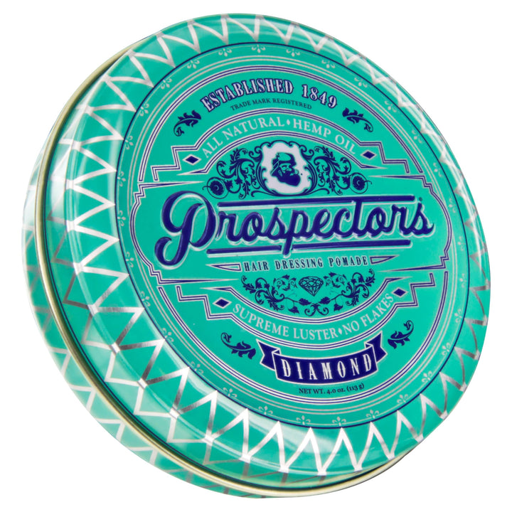 PROSPECTORS front view of 4 oz tin showing clean packaging and portability