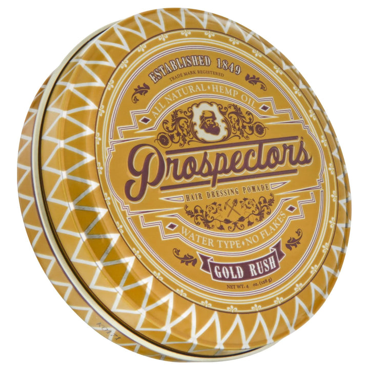 PROSPECTORS front tin shot showing label and compact 4 oz size for easy carry