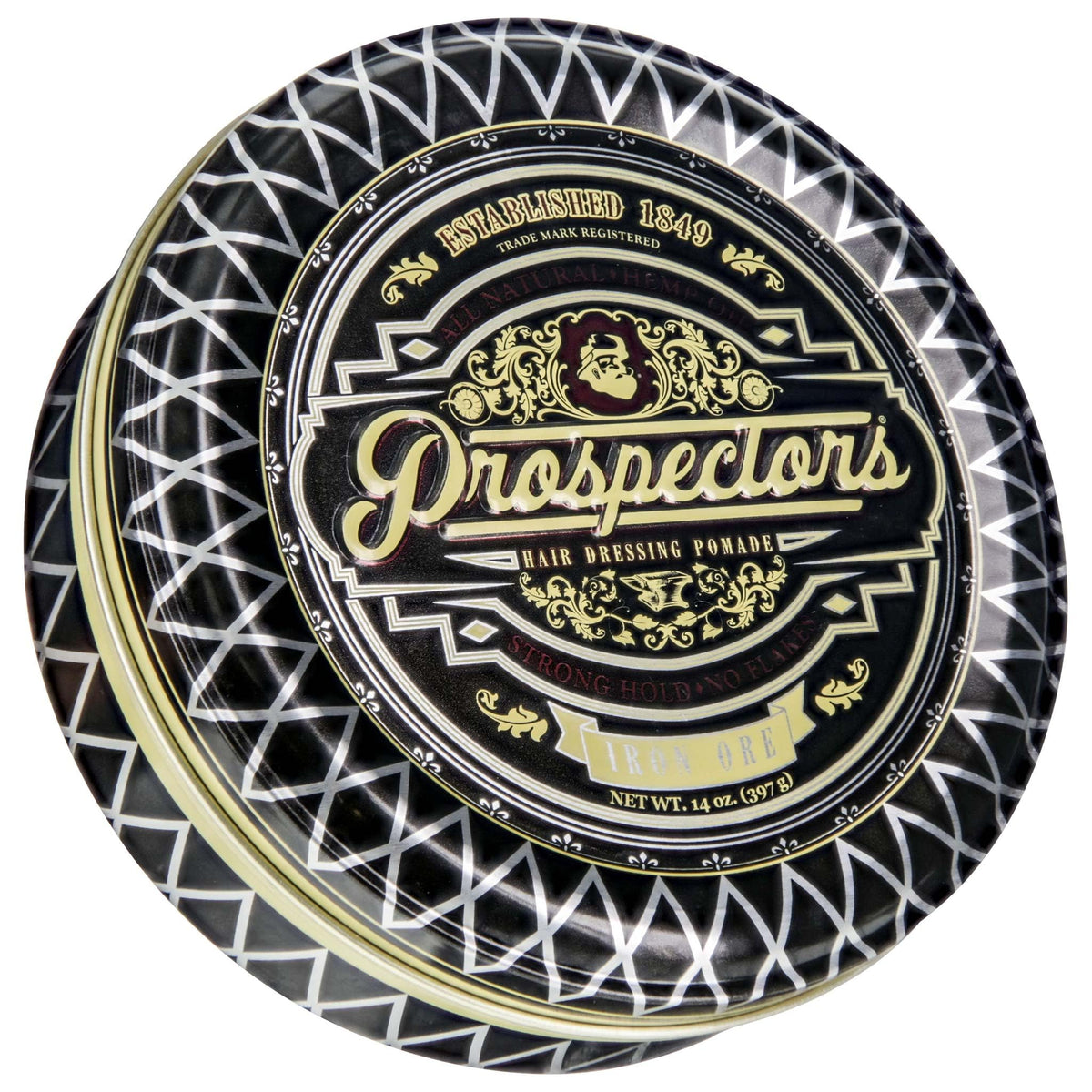 PROSPECTORS jar front view showing label and 14 oz size for clear product identification and confidence