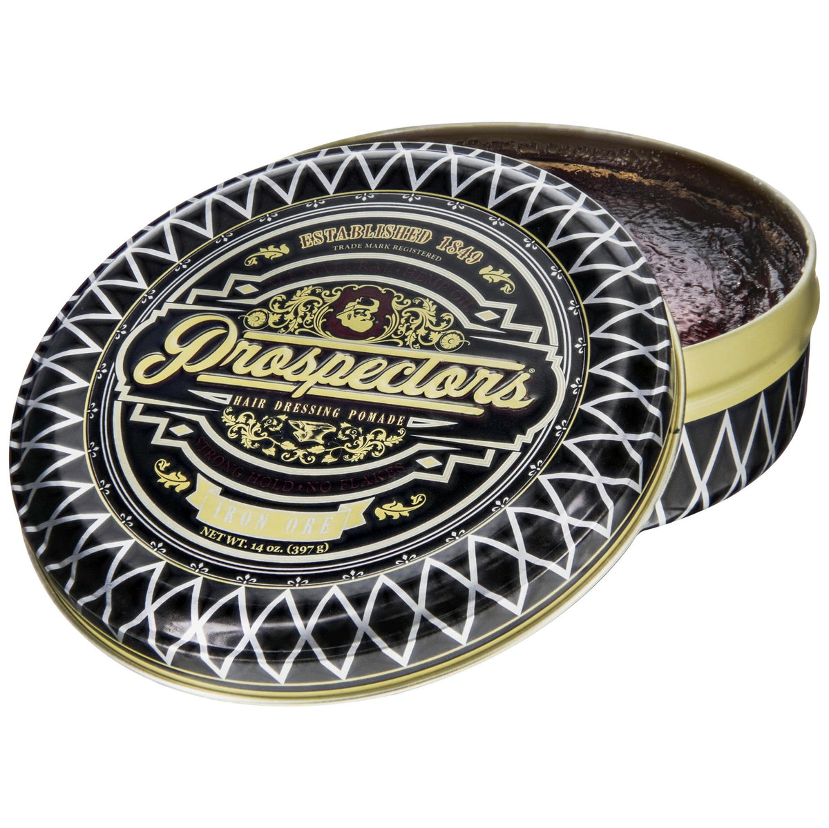 PROSPECTORS pomade texture close-up illustrating creamy consistency for easy application and control