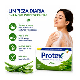Protexx Aloe bar on bathroom shelf indicating neat storage and daily use