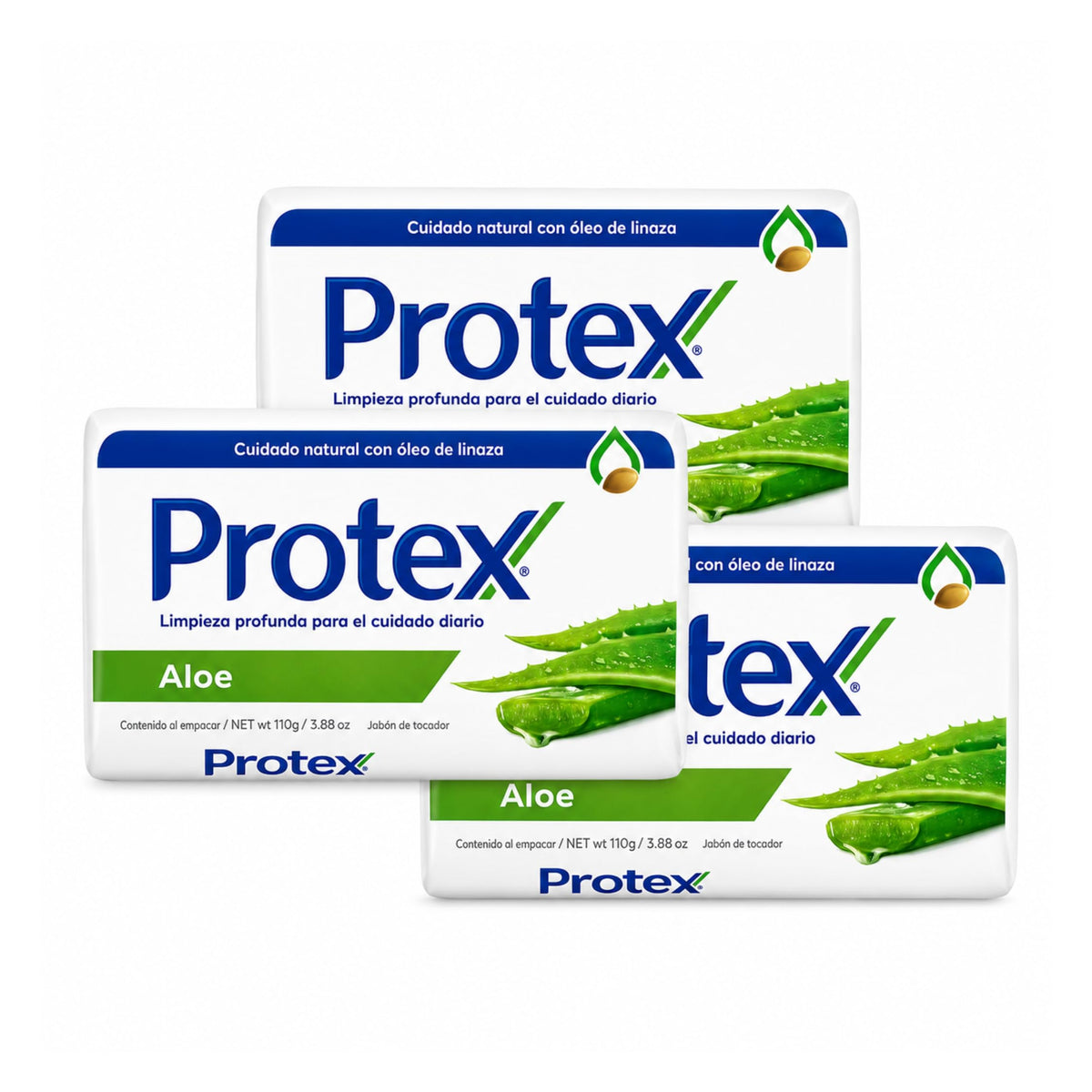 Protexx Aloe front packaging showing 3-pack and clear labeling for convenience