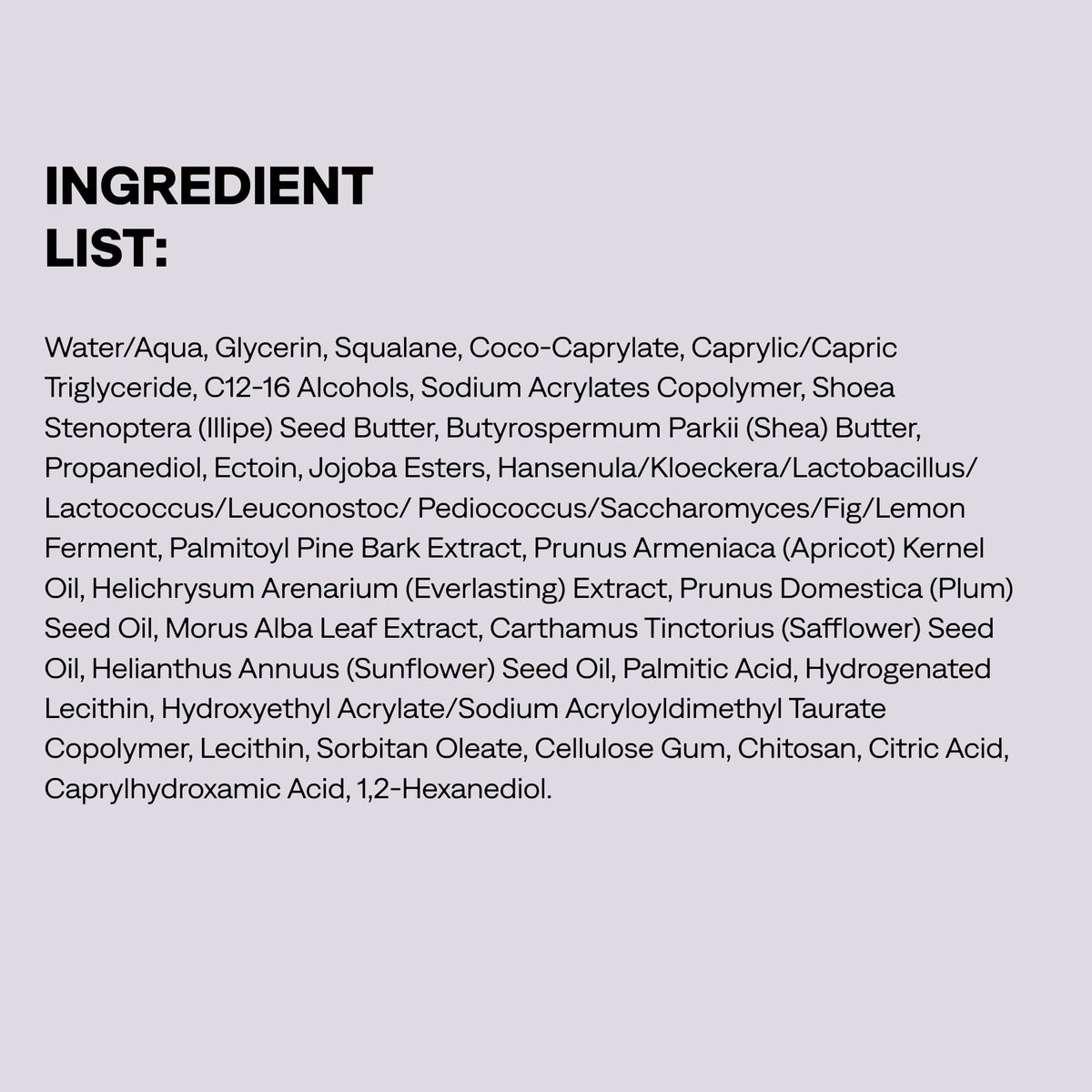 Provence Beauty label close-up showing ingredient list and clean formula