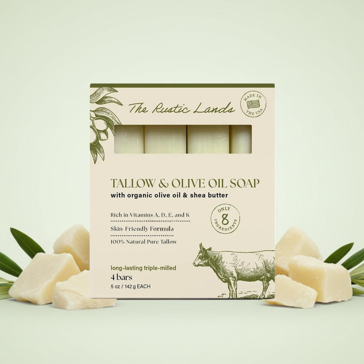 PROVENCE ESSENTIALS closeup of soap bar texture highlighting creamy triple‑milled surface for gentle cleansing