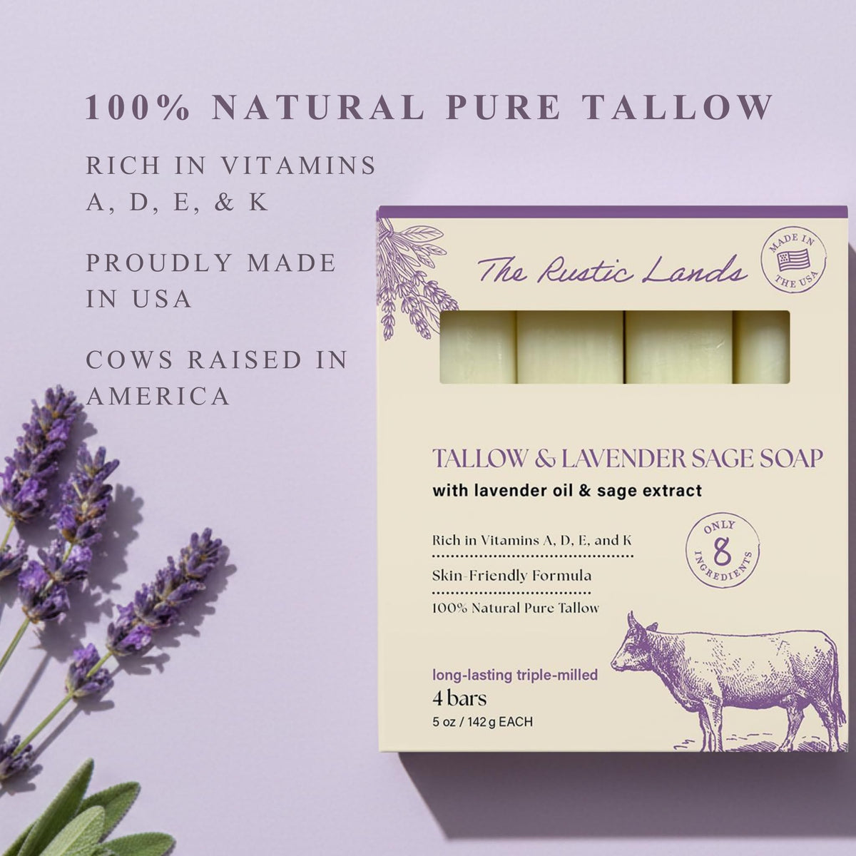 PROVENCE ESSENTIALS ingredient label detail showing tallow and organic oils