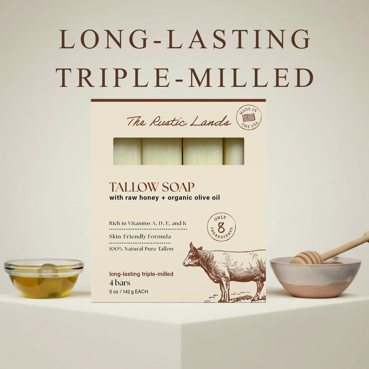 PROVENCE ESSENTIALS raw honey olive oil and grass-fed tallow ingredients for nourishment