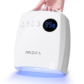 PRYZUNA front view of cordless 72W lamp showing wide curing area benefit