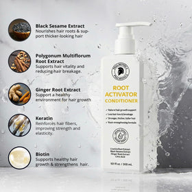 Psalmonica applied at roots demonstrating scalp nourishment benefit