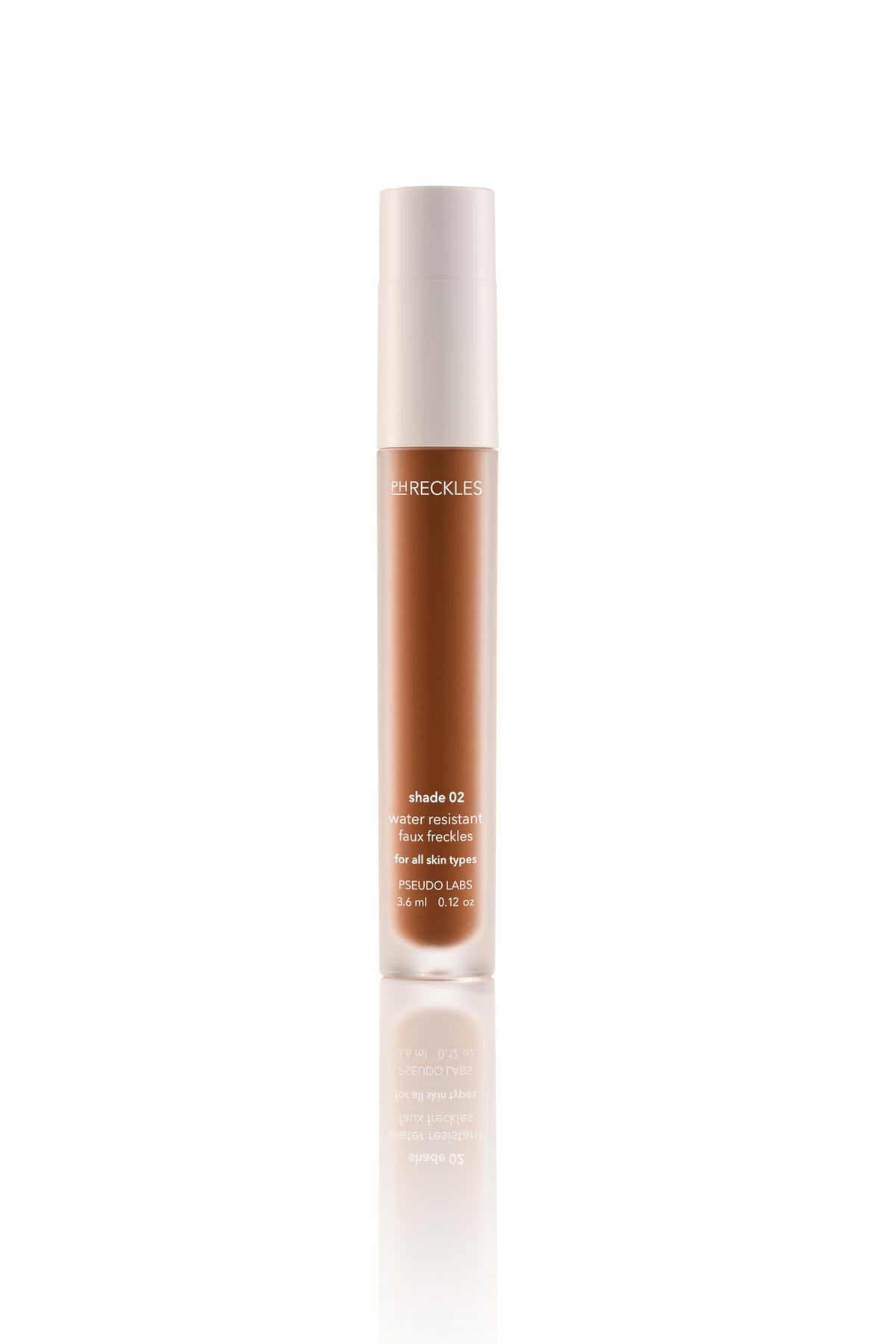 Pseudo Labs front packaging showing compact freckle tint and branding benefit easy identification