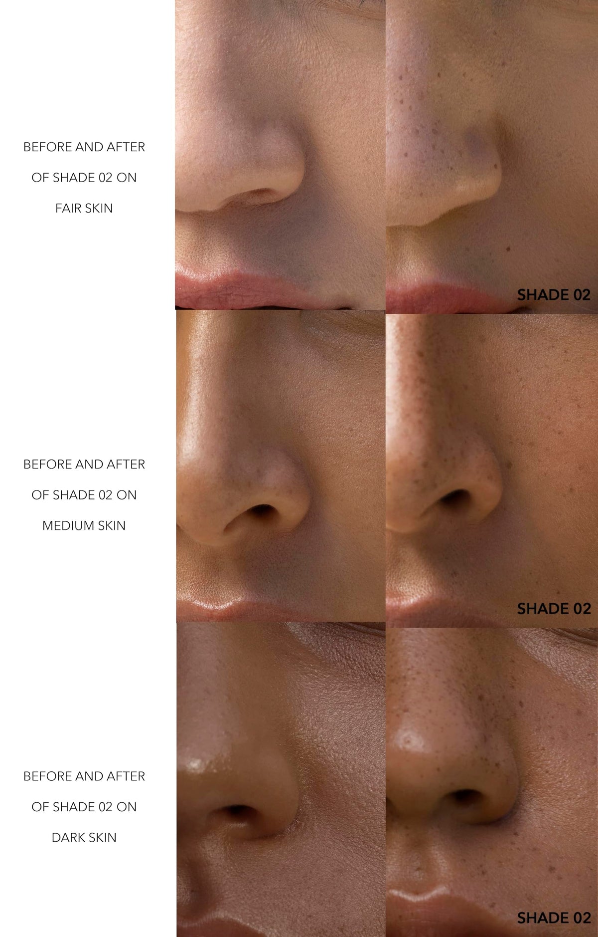 Pseudo Labs texture on skin close-up showing seamless blend for natural-looking freckles