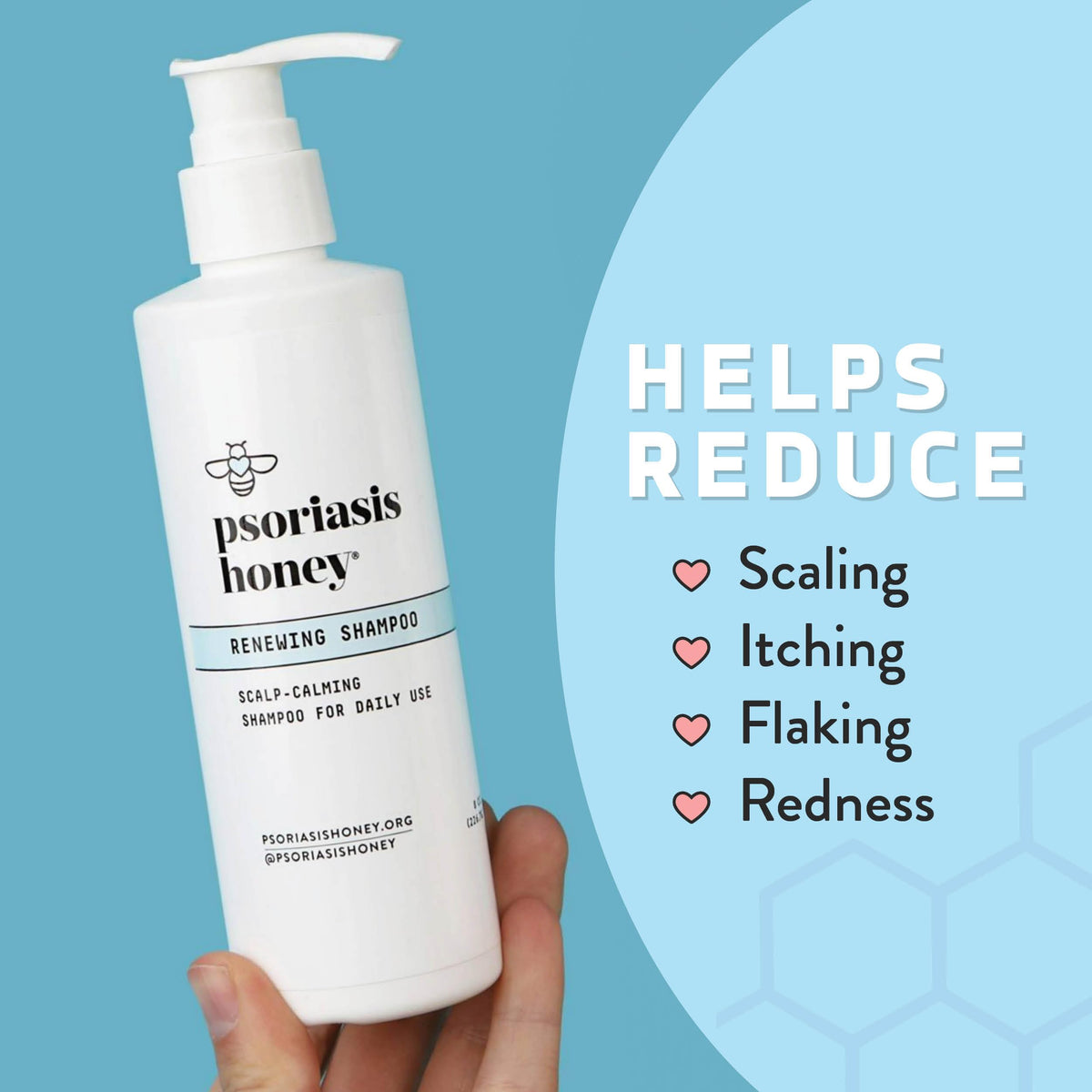 PSORIASIS HONEY argan oil and aloe ingredients displayed to show nourishment