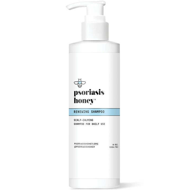 PSORIASIS HONEY bottle front view showing clean packaging and soothing benefits