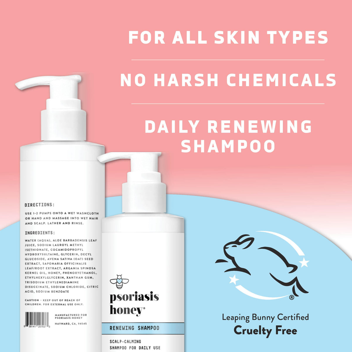 PSORIASIS HONEY ingredient label close-up highlighting natural, safe formulation