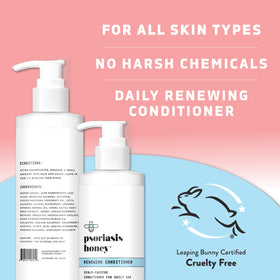 PSORIASIS HONEY on bathroom shelf in routine setting for daily use