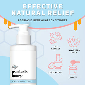 PSORIASIS HONEY creamy conditioner texture close-up demonstrating moisture