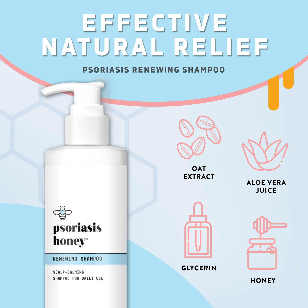 PSORIASIS HONEY creamy foam texture close-up illustrating gentle lather