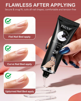 PSUVP gel texture spread illustrating smooth, bubble-free formula for invisible finish