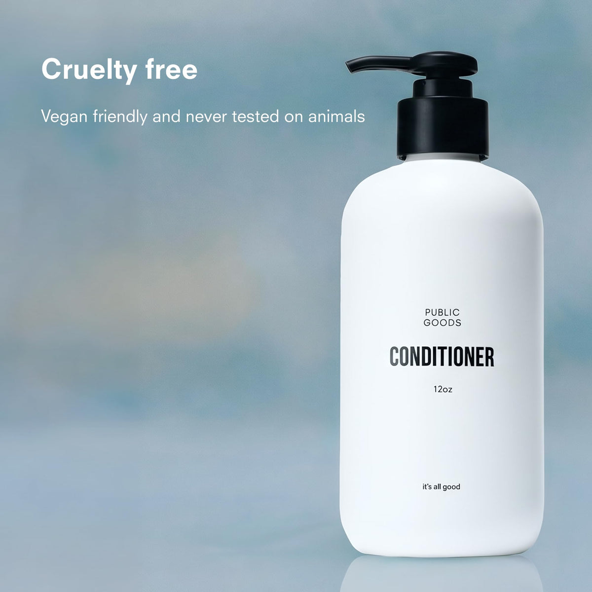 Public Goods conditioner texture in hand showing creamy hydration