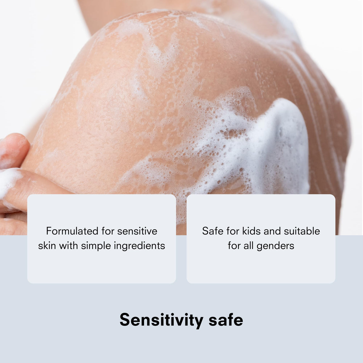 Public Goods shampoo pouring into hand highlighting gentle formula and easy application benefit daily cleansing